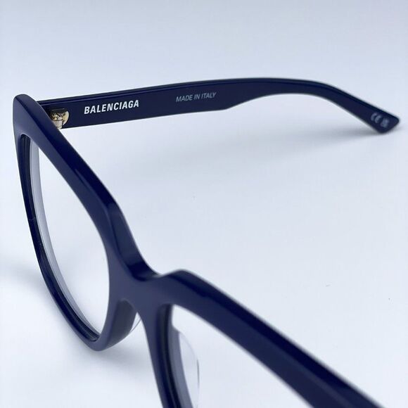 NEW Balenciaga BB0062O 006 Dark Blue Logo Square Women Eyeglasses - Picture 6 of 11